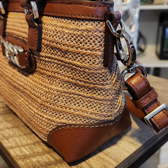 Brighton crossbody MINI bag INTERLOK ALESSA STRAW PURSE NEW - Picture 2 of 8